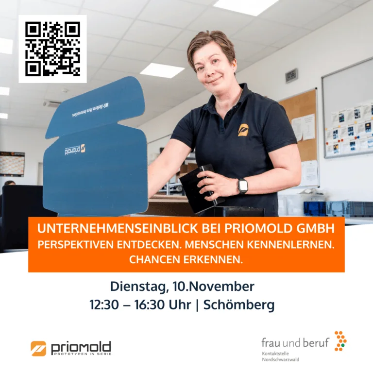 Unternehmenseinblick bei priomold in Schömberg am 10. November 2026 in Kooperation mit Frau und Beruf Nordschwarzwald